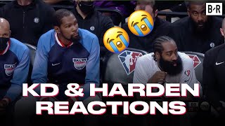 STEPH FROM THE LOGO. KD and Harden's reaction 💀🍿