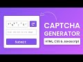Captcha Generator JS and HTML | Step by Step Explanation JavaScript Project for Frontend Developer