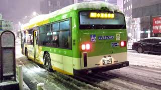 2018/01/22 東京大雪 都営バスがチェーン装着で坂道に挑む!! Snow Storm Hits Tokyo, Japan