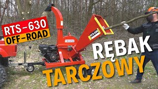 Zrąbkowane gałęzi :) RTS-630 rębak tarczowy do oczyszczania sadu, lasu :)