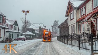 Snowy Drive in the Harz Mountains, Wernigerode- Elbingerode- Schierke- Elend 4K