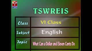 TSWREIS || English - What Can a Dollar And Eleven Cents Do  || Live With D. Shivani