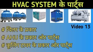 how many type of chiller | AHU PARTS AND TYPE || COOLING TOWER PARTS AND TYPE || क्या होते है ||