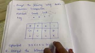 Double columnar Transposition technique || university solved question