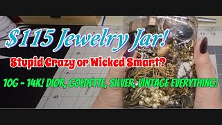 Estate Sale Mystery Jewelry Unboxing Jar 14K, Goldette, Dior, and everything vintage