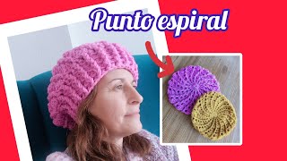 Boina a crochet con Punto Espiral #crochet #tejercrochet #tejer #tutorial #tejerfacil #diy