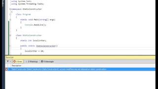Static Constructor in c# .net