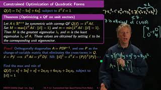 Constrained Optimization of Quadratic Forms - Linear Algebra - F11