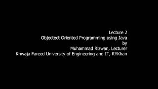 Lecture 2 Object Oriented Programming using Java in Urdu/Hindi