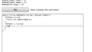 Java: CodingBat– String-1– theEnd