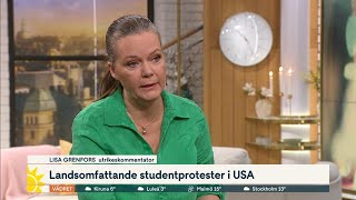 Studenter stängs av efter protester – kräver stoppat stöd till Isra… | Nyhetsmorgon | TV4 & TV4 Play