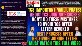 😲TCS Imp Big Update Next Process After Joining Letter | TCS Offer Letter Revoked New Criteria Notice