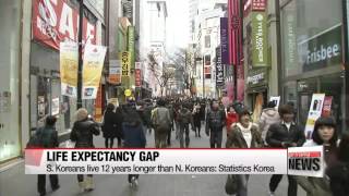 S. Koreans live 12 years longer than N. Koreans： Statistics Korea