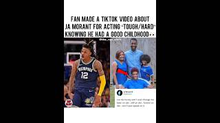 JA MORANT GET BACK LASHES FOR ACTING "TOUGH/HARD"🤣😂😭#jamorant