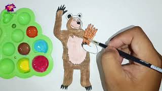 Cara Membuat Gambar Beruang Masha And The Bear/How to Make Pictures of Masha And The Bear