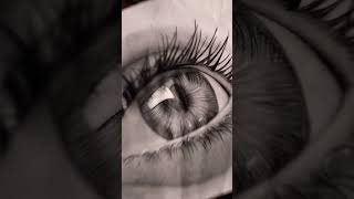 Realistic Eye Charcoal drawing |Recreation of Art by Ali Haider #shorts #transition #cradles