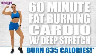60 Minute FAT BURNING HIIT CARDIO Workout with Deep Stretch 🔥Burn 635 Calories!* 🔥Sydney Cummings