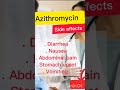 Azithromycin 250 mg 500 mg side effects | #shorts | Medicine bank