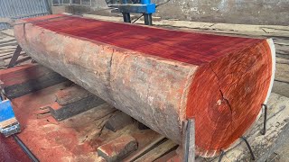 Process Sawn Red Incense Wood Bulk In Woodworking Factory | Modern Operated Sawmills