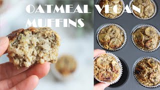 Oatmeal Muffins Vegan + Gluten free | 全素燕麥鬆餅 無蛋無奶無麵粉 |  Healthy breakfast | 健康早餐