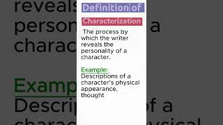 Definition of Characterization #englishzone#literarydevice  #englishlanguage #englishgrammar