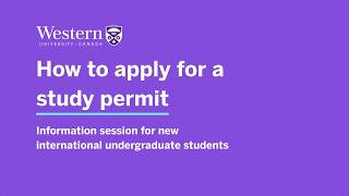 How to apply for a study permit for new international undergraduate students
