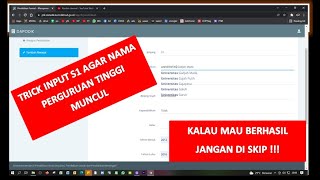 SOLUSI NAMA PERGURUAN TINGGI ATAU SATUAN PENDIDIKAN TIDAK MUNCUL SAAT INPUT RIWAYAT PENDIDIKAN