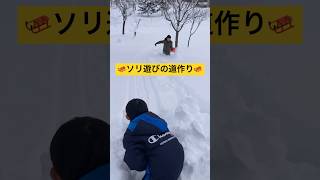 ①ソリ遊びのために雪かきをしたよ🛷 雪遊び前の一コマ☃️ 北海道旭川市❄️ #ninjya #shorts #旭川市 #雪 #雪化粧 #雪景色 #真冬 #トレーシー #スティーブ #カムイの杜公園