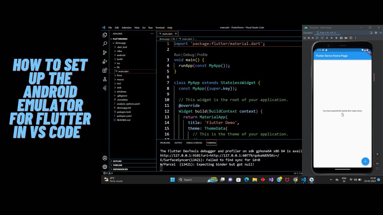 How To Set Up The Android Emulator For Flutter In Vs Code Windows