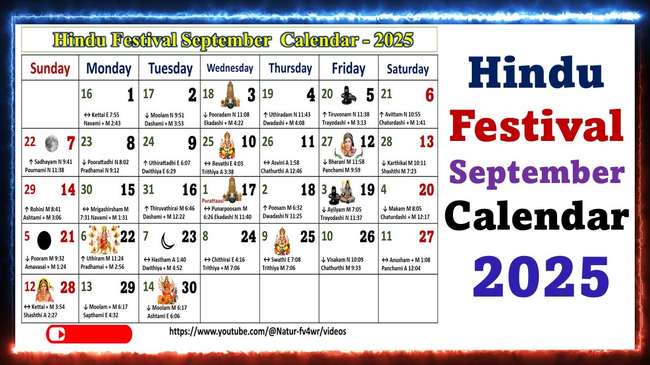 Hindu Festivals September Calendar 2025 Septembercalendar2025 Youtube