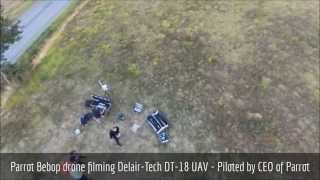 Parrot Bebop drone filming Delair-Tech DT-18 - Piloted by CEO of Parrot