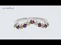 natural peridot u0026 rhodolite garnet 925 sterling silver v shape stack stackable ring rn0044013