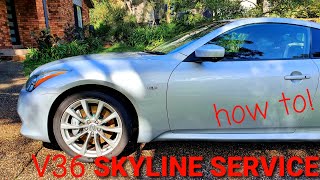 Nissan Skyline 370GT CKV36 3.7L V6 service oil change how to! G37 Infinity