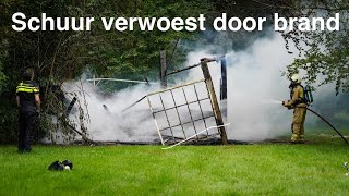 Mogelijk asbest vrijgekomen bij schuurbrand in Paterswolde