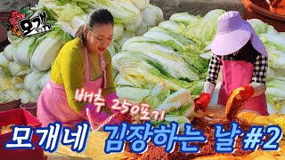 모개의일상 | 배추는 딱 세 번만 씻고~ 트럭 위에서 김장 버무리기~ 수육이 빠지면 섭섭해~ | 모개네 배추 250포기 김장하는 날 # 2