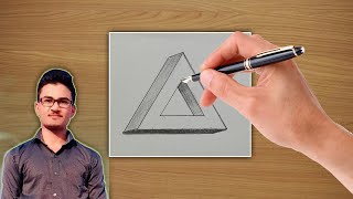How to draw 3d triangle || Geometrical drawing