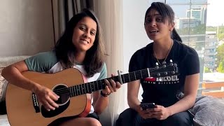 Harleen Deol and Jemimah Rodrigues Singing Punjabi Song ~ Tenu itna main pyaar karaan Arijit Sing