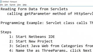 A Simple Servlet Programming Example(Three parameters)