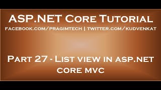 List view in asp net core mvc