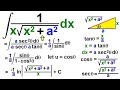 Calculus 2: How Do You Integrate? (33 of 300) Find the Integral of ... dx/{x[(x^2+a^2)^(1/2)]}