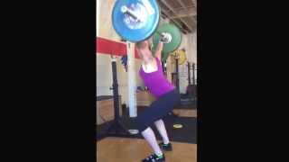 Megan snatch balance plus overhead squat at 75kg