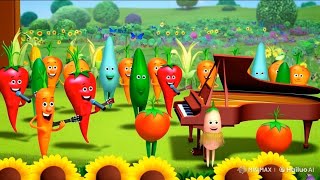 Rainbow Kid's Magic | Rhymes in English | Veggie dance | Vegetables | Nursery song | Kids song