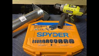 Drilling 4 Inch Hole in Concrete Block for Dryer Vent Install Using Ryobi 18v Hammer Drill DIY