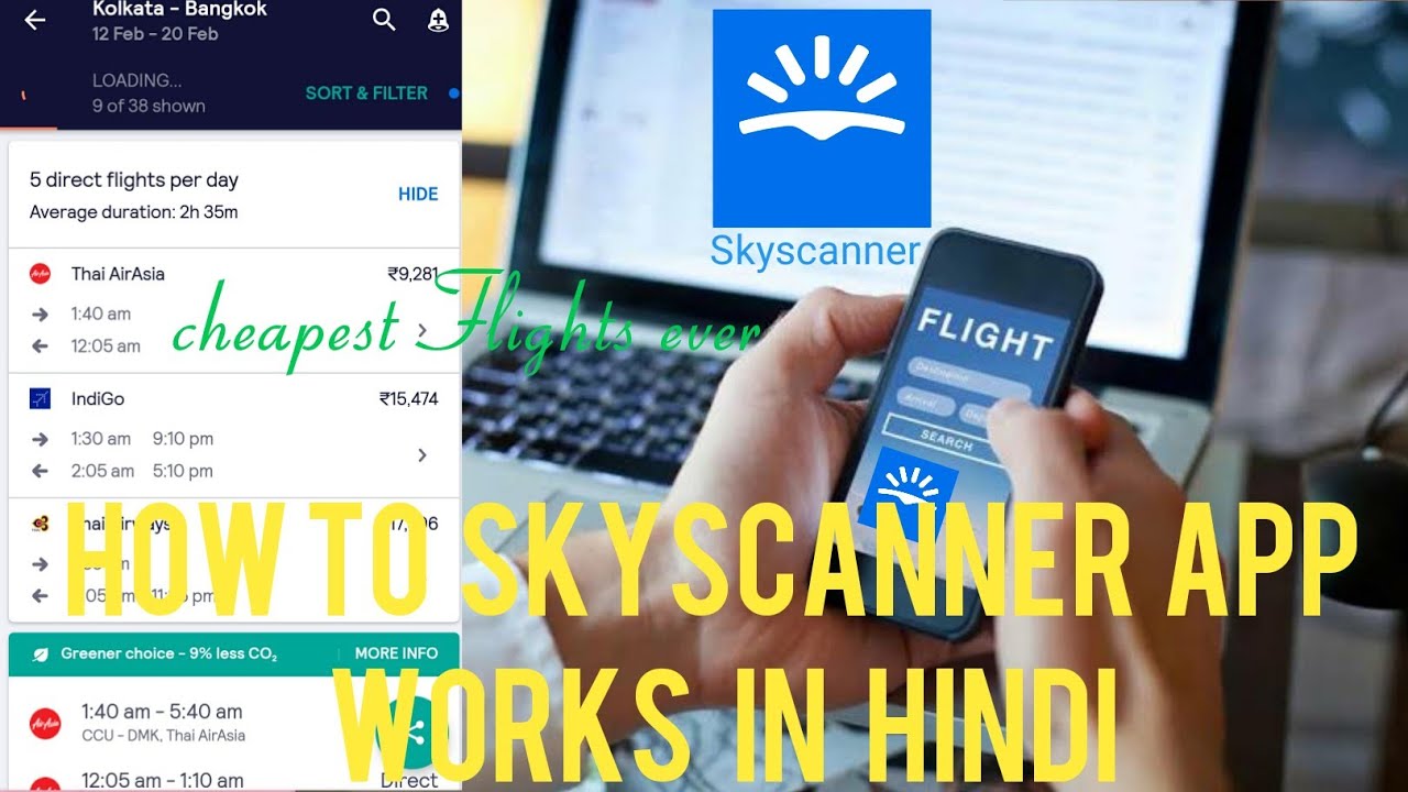 How To Book Cheap Flight | SkyScanner App Work Hindi |Skyscanner ...