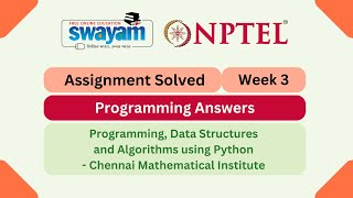 Programming, Data Structures And Algorithms Using Python Week 3 || NPTEL 2025 #nptel #myswayam