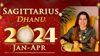 ♐ 2024 Jan - Apr Sagittarius (Dhanu) Horoscope | धनु राशि जनवरी - अप्रैल 2024 राशिफल | Tarot Reading