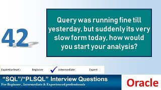 Oracle PL SQL interview question Query was running fine yesterday but its very slow today | Tuning