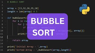 BUBBLE SORT PYTHON | HINDI