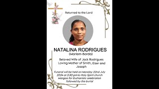 LIVE | FUNERAL OF NATALINA RODRIGUES BORDA MARGAO