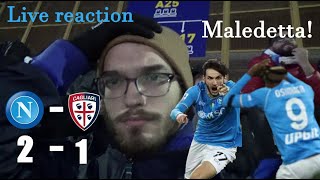 NAPOLI-CAGLIARI 2-1 | Una partita MALEDETTA | KVARATSKHELIA TORNA | LIVE REACTION HIGHLIGHTS CURVA A
